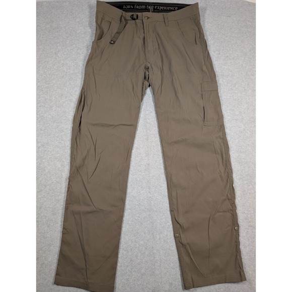 Prana Men Pants 36x34 Zion Cargo Belted Hiking Trail Straight Stretch - Picture 1 of 16